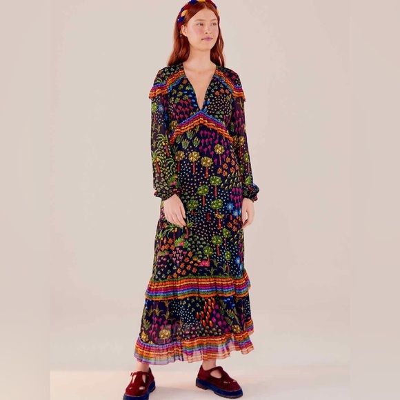 FARM Rio Dresses & Skirts - NWT Farm Rio Fruit Garden Maxi Dress Fruit Garden Size Small Bohemian Colorful